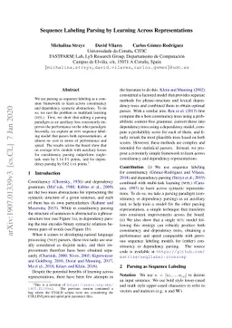 Sequence Labeling Parsing by Learning Across Representations