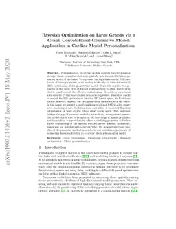 Bayesian Optimization on Large Graphs via a Graph Convolutional
  Generative Model: Application in Cardiac Model Personalization