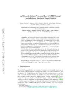 A Closest Point Proposal for MCMC-based Probabilistic Surface
  Registration