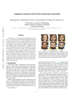 Landmark Assisted CycleGAN for Cartoon Face Generation