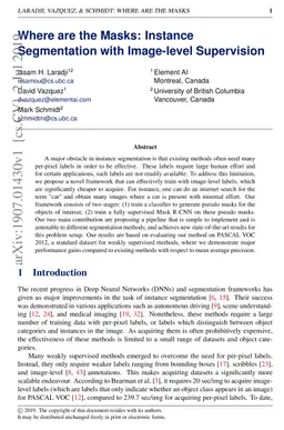 Where are the Masks: Instance Segmentation with Image-level Supervision