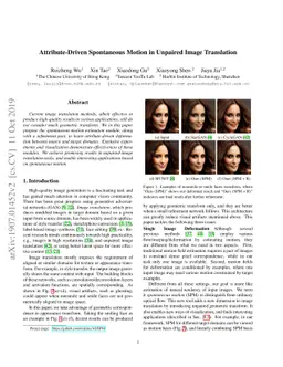 Attribute-Driven Spontaneous Motion in Unpaired Image Translation