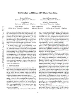 Themis: Fair and Efficient GPU Cluster Scheduling