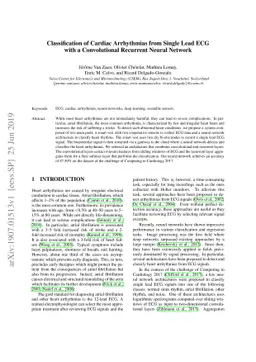 Classification of Cardiac Arrhythmias from Single Lead ECG with a
  Convolutional Recurrent Neural Network
