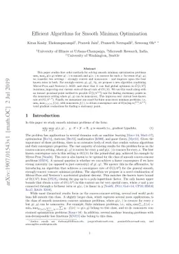 Efficient Algorithms for Smooth Minimax Optimization