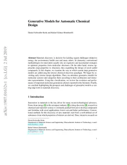 Generative Models for Automatic Chemical Design