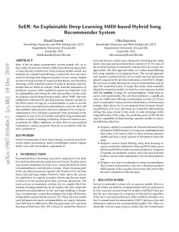 SeER: An Explainable Deep Learning MIDI-based Hybrid Song Recommender
  System