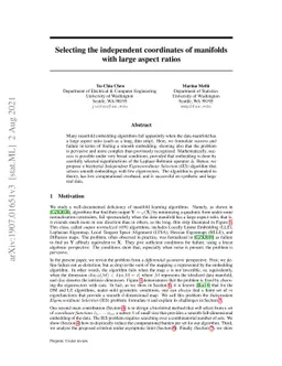 Selecting the independent coordinates of manifolds with large aspect
  ratios