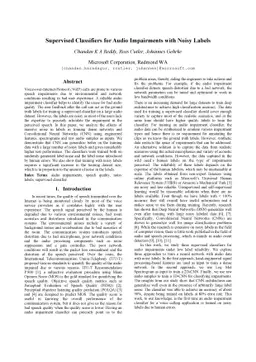 Supervised Classifiers for Audio Impairments with Noisy Labels