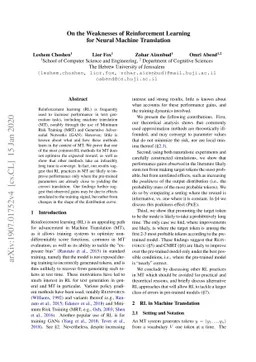 On the Weaknesses of Reinforcement Learning for Neural Machine
  Translation