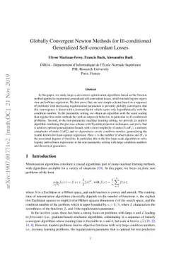 Globally Convergent Newton Methods for Ill-conditioned Generalized
  Self-concordant Losses