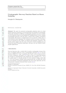 Cryptographic One-way Function Based on Boson Sampling