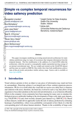 Simple vs complex temporal recurrences for video saliency prediction