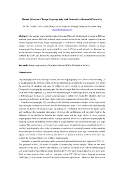 Recent Advances of Image Steganography with Generative Adversarial
  Networks