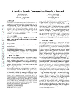 A Need for Trust in Conversational Interface Research