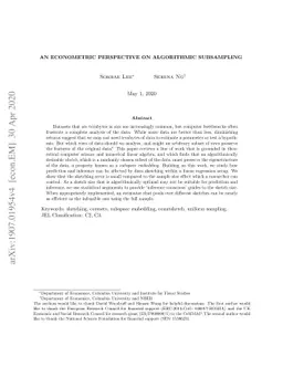 An Econometric Perspective on Algorithmic Subsampling