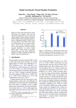 Depth Growing for Neural Machine Translation