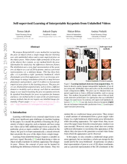 Self-supervised Learning of Interpretable Keypoints from Unlabelled
  Videos