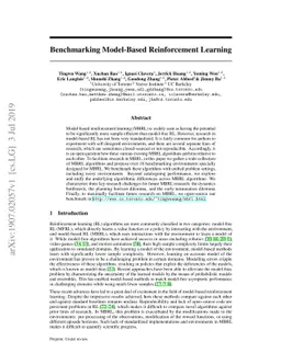 Benchmarking Model-Based Reinforcement Learning
