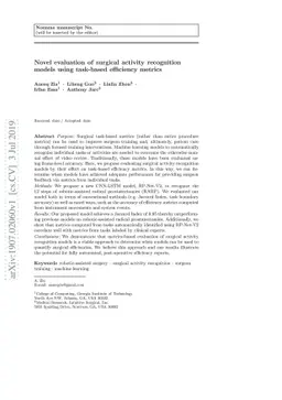 Novel evaluation of surgical activity recognition models using
  task-based efficiency metrics