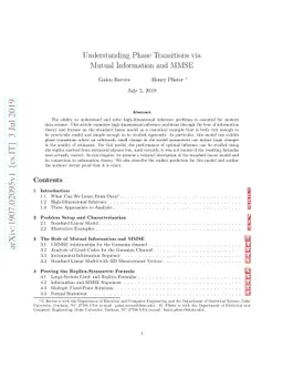 Understanding Phase Transitions via Mutual Information and MMSE