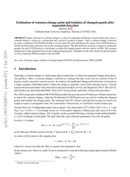 Estimation of common change point and isolation of changed panels after
  sequential detection
