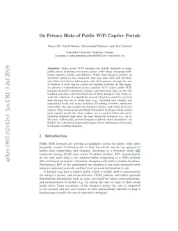On Privacy Risks of Public WiFi Captive Portals