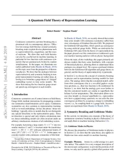 A Quantum Field Theory of Representation Learning