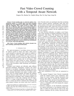 Fast Video Crowd Counting with a Temporal Aware Network