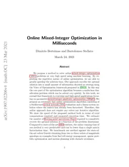 Online Mixed-Integer Optimization in Milliseconds