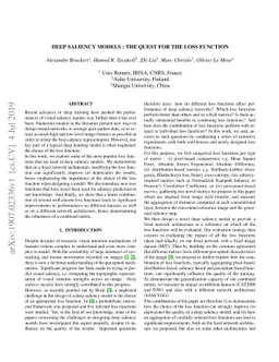 Deep Saliency Models : The Quest For The Loss Function