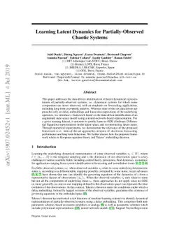 Learning Latent Dynamics for Partially-Observed Chaotic Systems