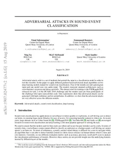 Adversarial Attacks in Sound Event Classification