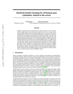 Sim2real transfer learning for 3D human pose estimation: motion to the
  rescue