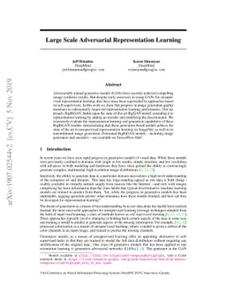 Large Scale Adversarial Representation Learning