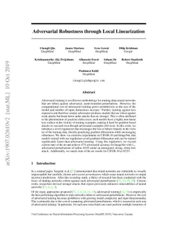 Adversarial Robustness through Local Linearization