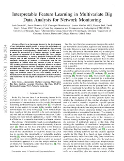 Interpretable Feature Learning in Multivariate Big Data Analysis for
  Network Monitoring