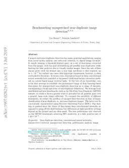 Benchmarking unsupervised near-duplicate image detection