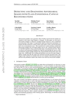 Detecting and Diagnosing Adversarial Images with Class-Conditional
  Capsule Reconstructions