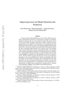 Improving Lasso for model selection and prediction