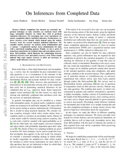 On Inferences from Completed Data