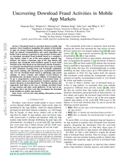 Uncovering Download Fraud Activities in Mobile App Markets