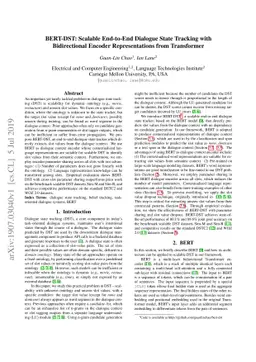 BERT-DST: Scalable End-to-End Dialogue State Tracking with Bidirectional
  Encoder Representations from Transformer