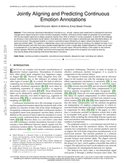 Jointly Aligning and Predicting Continuous Emotion Annotations