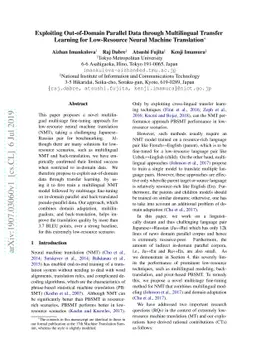 Exploiting Out-of-Domain Parallel Data through Multilingual Transfer
  Learning for Low-Resource Neural Machine Translation