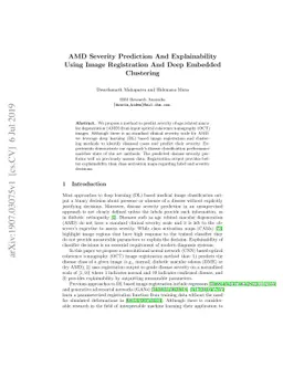 AMD Severity Prediction And Explainability Using Image Registration And
  Deep Embedded Clustering
