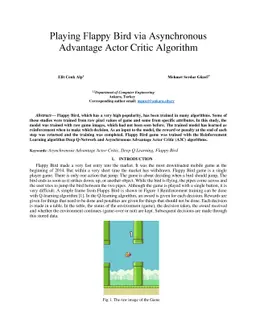 Playing Flappy Bird via Asynchronous Advantage Actor Critic Algorithm