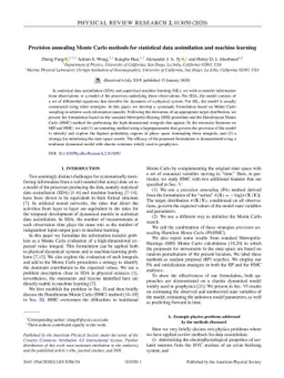 Precision annealing Monte Carlo methods for statistical data
  assimilation and machine learning