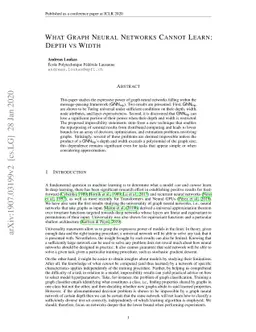 What graph neural networks cannot learn: depth vs width