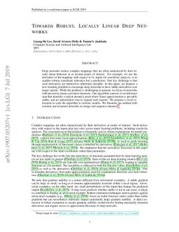 Towards Robust, Locally Linear Deep Networks